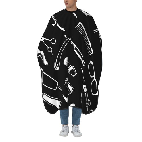 Haircut Black Barber Cape for Adult Professional Salon Haircut Capes Haircut Apron 66" x 56"