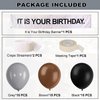 It is Your Birthday Banner, The Office Theme Infamous Husband Birthday Party Decorations,Grey Brown Black Latex Balloons,White Crepe Streamer Rolls + Tape,The Office Birthday Decorations 49Pcs Kit
