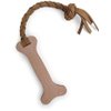 Auburn Leathercrafters Leather Tug Dog Toy - Bone
