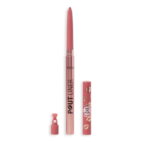 Revolution Beauty, Pout Bomb Plumping Lip Liner, Long Lasting Lip Shaper with Hyaluronic Acid & Vitamin E, Vegan & Cruelty-Free, Brown Nude
