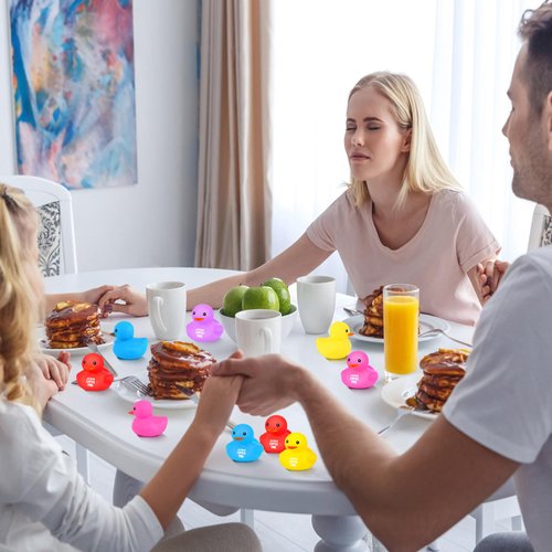 Deekin 30 Pcs Jesus Loves You Rubber Ducks Bulk Jesus Rubber Ducks Christian Ducks Jesus Gifts for Church Religious Christian Events Party Gift Baskets Fillers Reward (2.2 Inch)