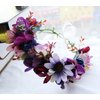 Vivivalue Floral Halo Boho Flower Headband Floral Crown Headpiece Hair Wreath with Ribbon Wedding Party Prom Photos Festival Purple
