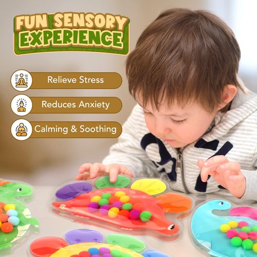 Color Sorting Toys Sensory Toys : Dinosaur Fine Motor Skill Game for Toddlers Quiet Fidget Toys, Preschool Learning Activities Calm Down Travel Toys Montessori Stocking Stuffer for Kids Ages 3 4 5