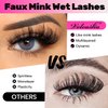 Veleasha Mink Lashes Spiky Cat Eye Lashes Dramatic Eyelashes Fluffy 7 Pairs Manga Lashes 16-26mm Wet Long False Eyelashes 3D Lashes Look Like Eyelash Extensions (C+ Curl - Pretty)