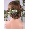 Anglacesmade Bridal Flower Hair Comb Navy Blue Rose Blush Daisy Eucalyptus Greenery Headpiece for Rustic Wedding Photo Shoot Prom Party Festival