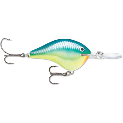 Rapala Dives-to Series Custom Ink Lure, Freshwater, Size 20, 2 3/4" Depth, 2#2 Treble Hooks,Caribbean Shad, Per 1