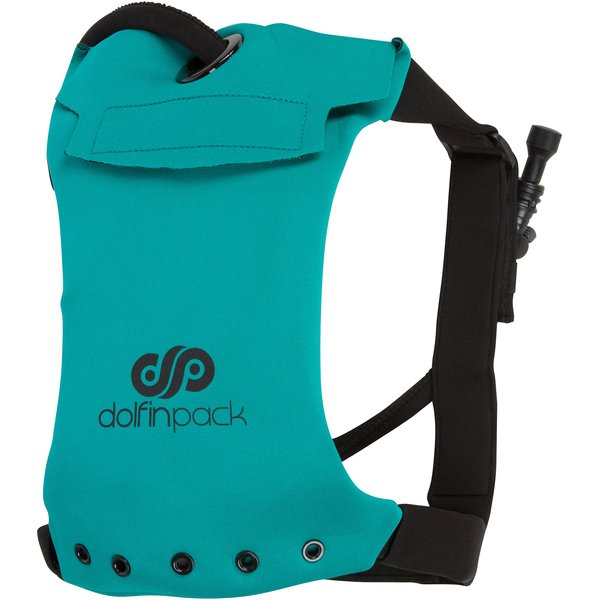 DolfinPack Lightweight, Form-fitting, Waterproof, Extreme Sports Hydration Pack, One Size, Teal/Black