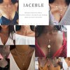 Iaceble Boho Layered Heart Choker Necklace Crystal Heart Pendant Necklace Gold Double Heart Necklace Cz Open Heart Necklace Chain Jewelry for Women