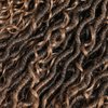 Faux Goddess Locs Crochet Hair River Locs Boho Hippie Locs Wavy Crochet With Curly Hair In Middle And Ends Braids Hair Extensions (8Packs,18 inch, T27)