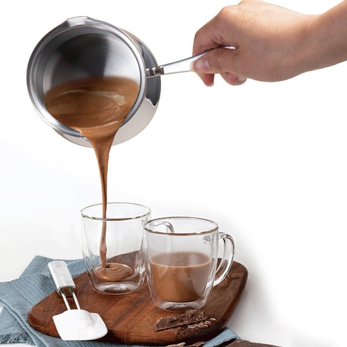 IMEEA Turkish Coffee Pot Arabic Coffee Pot Cezve Turkish Coffee Pot 18/10 Stainless Steel Greek Coffee Pot Briki Turkish Coffee Maker (16.9 Ounces)