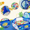 LOJETON Kids Ball Pit, Pop Up Children Play Tent, Toddler Ball Pool Baby Crawl Playpen with Basketball Hoop, Portable Toys Gifts for Girls Boys - Balls Not Included, 4ft/120cm, Ocean