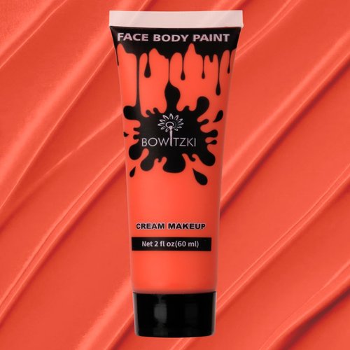 Bowitzki Face and Body Paint 2oz Cream Makeup 60ml Water Based Face Painting Special Effects For Adults Children Kids Halloween Christmas Party Stage Cosplay (Orange)