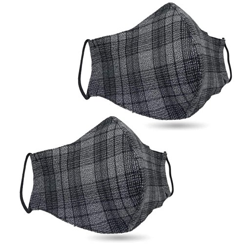 2 PCS USA Cloth Face Mask, 100% Cotton Adult Face Mask, Double Layers Filter Pocket and Nose Strip for a higher level of protection, Reusable & Machine Washable - Made in USA