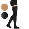 TOFLY® Thigh High Compression Stockings for Women & Men (Pair), Open Toe, Opaque 20-30 mmHg Graduated Compression Hose, Medical Compression Stockings for Varicose Veins, Edema, DVT, Travel,Black L
