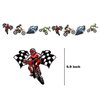 Heidaman Dirt Bike Party Decorations，Dirt Bike Birthday Decorations For Boys，Motorcycle Birthday Decorations,Set Included Banner Backdrop Tablecloth Balloon Cake Toppers Cupcake Toppers 7 "Plate 9"