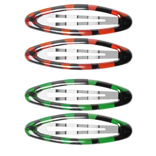 Yzurbu 4pcs Big Hair Clips, Tortoiseshell Style Oval Snap Hair Barrettes French Hair Accessories for Thin Hair