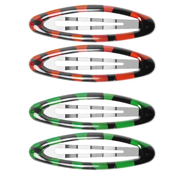 Yzurbu 4pcs Big Hair Clips, Tortoiseshell Style Oval Snap Hair Barrettes French Hair Accessories for Thin Hair