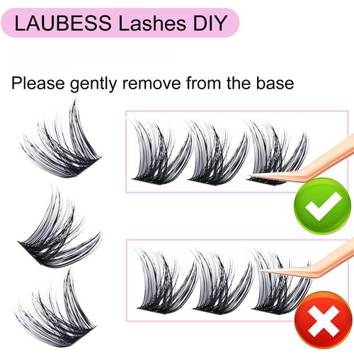 Lash Clusters 9-16mm Individual Lashes Wispy Cluster Lashes Mixed Length Reusable Eyelash Clusters DIY Eyelash Extension Individual Lash Extension Supplies (02-0.07C, 9-16mm)
