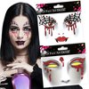 Halloween Face Sticker Sparkling Spider Crystals Face Art Stickers Blood Tears Glitter Face Gems Decals Kid Girl Face Eye Accessories for Cosplay,Make Up,Festival Party