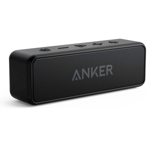 Anker Soundcore 2 Portable Bluetooth Speaker with 12W Stereo Sound, Bluetooth 5, Bassup, IPX7 Waterproof, 24-Hour Playtime, Wireless Stereo Pairing, Speaker for Home, Outdoors, Travel(Renewed)