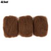 DÉBUT Afro Kinky Bulk Auburn Brown 100% Human Hair 3 Packs 150g Tight Afro Kinky Curly Bulk Bundles Hair for Making/Repair Locs, Kinky Twists, Dreadlocks Braiding Hair Extensions (#30, 14 Inches)