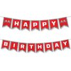 Race Car Happy Birthday Banner, Race Car Birthday Party Decorations Checkered Flags Black and White Racing Banner Let's Go Racing Checkered Flag Party Themed Party Supplies Decorations (Red)
