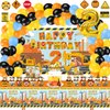 Mpanwen Construction Birthday Party Supplies for 2 Year Old Boy, 139 Pcs Dump Truck Party Decorations for Boys Baby - Backdrop, Balloons, Cupcakes Wrappers, Traffic Signs, Tablecloth, Crown and Poster