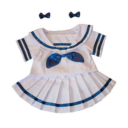 Sailor Girl w/Bows Dress Outfit Teddy Bear Clothes Fits Most 14" - 18" Build-A-Bear and Make Your Own Stuffed Animals