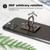 [2 Pack] Square Sparkling Cell Phone Ring Holder Stand,360 Degree Rotation and 180 DegreeAdjustable Finger Ring Kickstand with Polished Metal Phone Grip (Black)