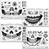 4 Sheet Scary Halloween Face Tattoos for Women Men Adults, 3D Fake Wound Scars Witch Makeup for Halloween Zombie Makeup Kit, Day of the Dead Spider Web Bat Face Temporary Tattoos Decals