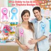Winrayk Baby Gender Reveal Party Favors Supplies Boy or Girl Gender Reveal Ideas Badge Pin Button Pin Silicone Bracelet Photo Prop Necklace 104Pcs Baby Shower Favors Pink Blue Gender Reveal Decor Game