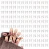 White Bow Nail Charm for Women Girl, 100Pcs 3D Nail Decoration Resin Bow Nail Rhinestones Bowknot for DIY Nail Art Accessories (100Pcs White)