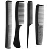 4 Pack Combs for Women and Men, Rat Tail Comb, Hair Combs, Fine and Wide Tooth Comb Set for Styling, All Hair Types (Black)