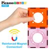 PicassoTiles Magnetic Tiles for Marble Run Racetrack Square Joint Shape Building Block Construction Colorful STEM Toy Set Learning Kit Educational Magnet Playset for Toddler Boys & Girls Ages 3+