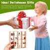 Motionchic 20 Pcs Dollhouse Decoration Accessories Include 16 Pcs 1: 12 Dollhouse Miniature Book 1 Pcs Dollhouse Display Shelf 16 Grid Shelves Wooden Bookshelf 2 Pcs Doll House Mini Plant and Vase