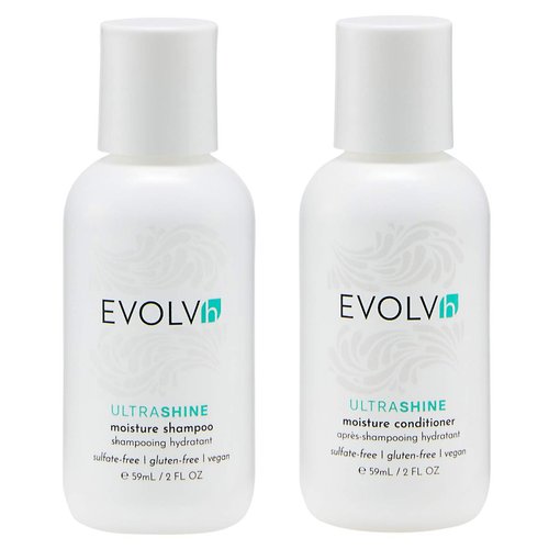 EVOLVh - UltraShine Travel Duo (Shampoo + Conditioner) | Vegan, Non-Toxic, Clean Hair Care (2 fl oz | 60 mL)
