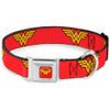 Buckle-Down Seatbelt Buckle Dog Collar - Wonder Woman Logo Red - 1.5" Wide - Fits 13-18" Neck - Small