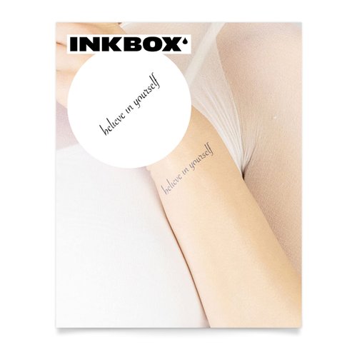 Inkbox Temporary Tattoos, Semi-Permanent Tattoo, One Premium Easy Long Lasting, Water-Resistant Temp Tattoo with For Now Ink - Lasts 1-2 Weeks, Confianza, 2 x 2 in