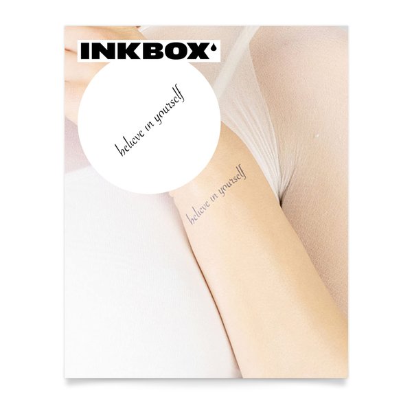 Inkbox Temporary Tattoos, Semi-Permanent Tattoo, One Premium Easy Long Lasting, Water-Resistant Temp Tattoo with For Now Ink - Lasts 1-2 Weeks, Confianza, 2 x 2 in