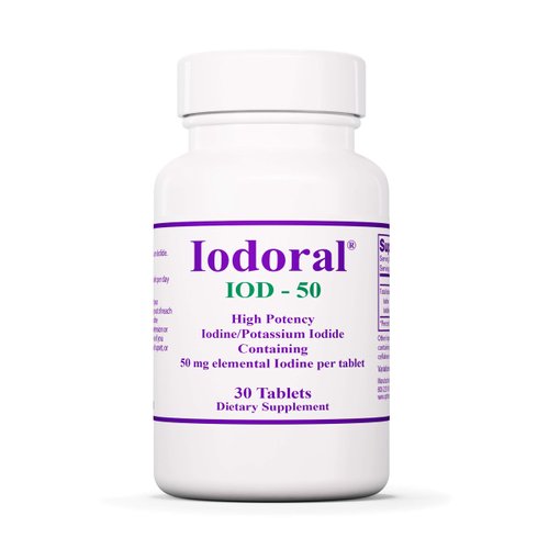 Optimox Iodoral 50 mg Supplement - Potassium Iodide Tablets, High Potency Iodine Tablets, Iodine Supplements for Thyroid Support, Daily Vitamins and Minerals, Lugol's Iodine Solution - 30 Count