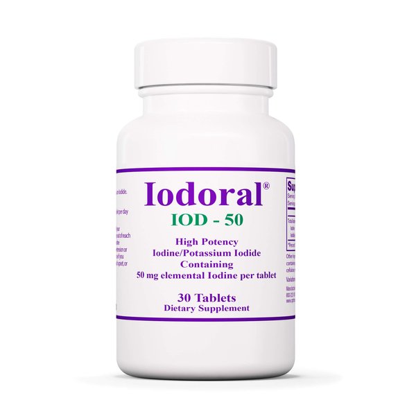 Optimox Iodoral 50 mg Supplement - Potassium Iodide Tablets, High Potency Iodine Tablets, Iodine Supplements for Thyroid Support, Daily Vitamins and Minerals, Lugol's Iodine Solution - 30 Count
