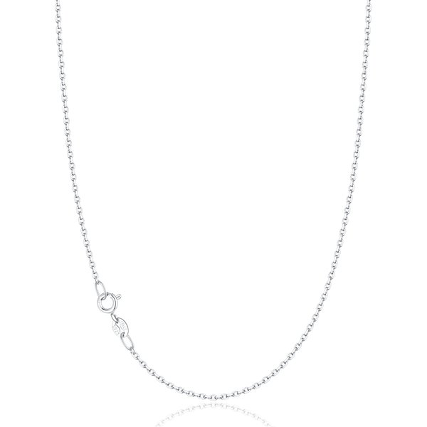 Jewlpire Solid 925 Sterling Silver Chain Necklace for Women Girls, 1.3mm Cable Chain Silver Chain for Women Sturdy & Shiny Women's Chain Necklaces, 18 Inch