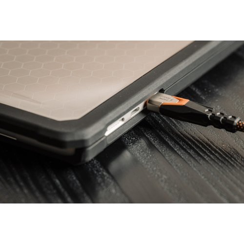 URBAN ARMOR GEAR UAG SRGE USB 3.2 Gen 2 240W 20Gbps USB-C to USB-C Cable 2.5ft Rugged Reinforced SuperSpeed Fast Charging Cable with Strap Compatible with iPhone 16, Galaxy S24 & MacBook, Black/Orange