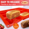 Silicone Mini Loaf pan, Walfos 12 Cavities Mini Bread Pan Brownie Pan, Food Grade & Non-stick, Ideal For Mini Bread, Brownie, Cornbread, Cheesecake & Chocolate, Set of 2