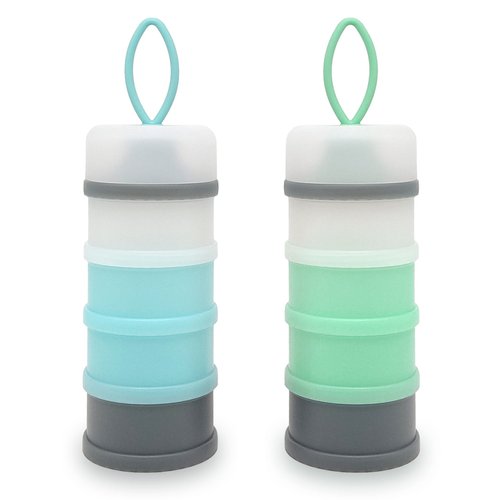 LADISO Baby Formula Dispenser, Formula Container, Portable Milk Powder Dispenser Container, Baby Feeding Travel Storage Container, Non-Spill Stackable Baby Snack Storage Container, BPA Free, 2 Packs