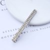 Iaceble Boho Rhinestone Bar Hair Clip Barrette Crystal Rectangular Side Clip Bobby Pin Silver Cz Row Hair Barrettes Shining Weddings Bridal Hairclips Decorative Hair Accessories for Women and Girl