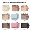 MYSTER ROSEY Metals Print Nine Colors Nude Champagne Blue Pink Dark Brown Eyeshadow Palette, 9 Pigmented Matte & Shimmer Shades, Blendable Powder