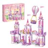 JIMUJIA Princess Castle Girls Building Blocks Toys 541 Pieces Multi Shaped Castle Hot Air Balloon Toys for Girls Construction Bricks Christmas Birthday Gift for Kids Age 6-12 and Up