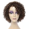 Kinky Curly Short Wigs for Black Women Human Hair Chocolate Brown Mix Medium Auburn