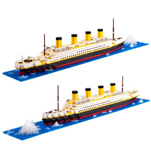 Fichadoro Building Block Set - Micro Mini Blocks Titanic Model, 1872 PCS Building Bricks Toy, Gift for Children, Kids, Boys and Girls Adults, Mini Bricks Toy, Gift